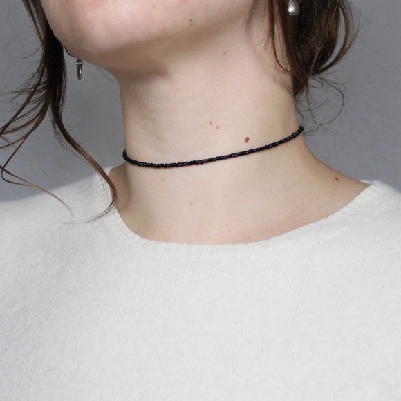 Handmade Glass Beaded Choker Necklace - Picture 4 of 5